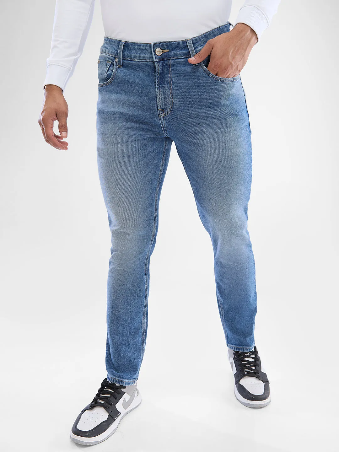 Spykar Light Blue Slim Fit Jeans For Men