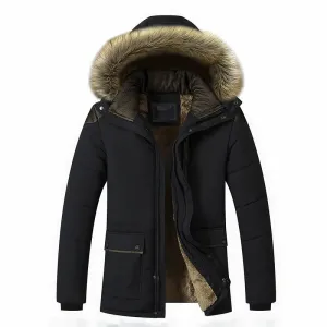 Thick Warm Winter Parka Men Fleece Hooded Men Winter Jacket Coat Military Cargo Jackets Mens Plus Size Velvet Warm Coat