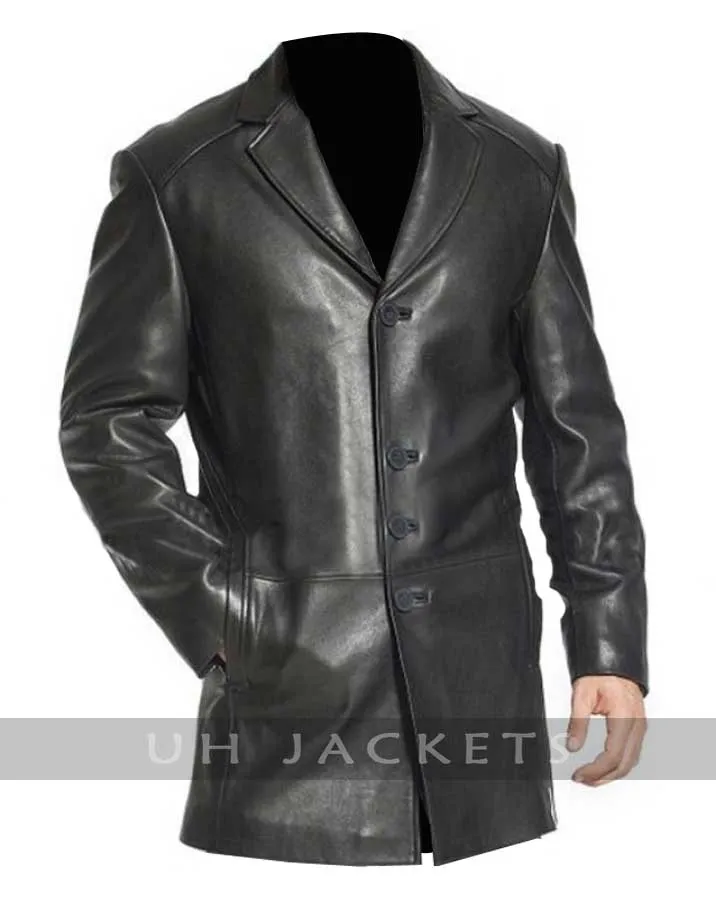 Three Button Front Closure Men Lambskin Jacket