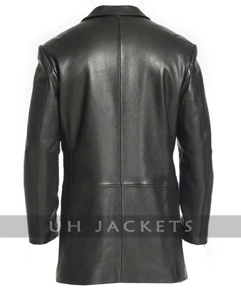 Three Button Front Closure Men Lambskin Jacket