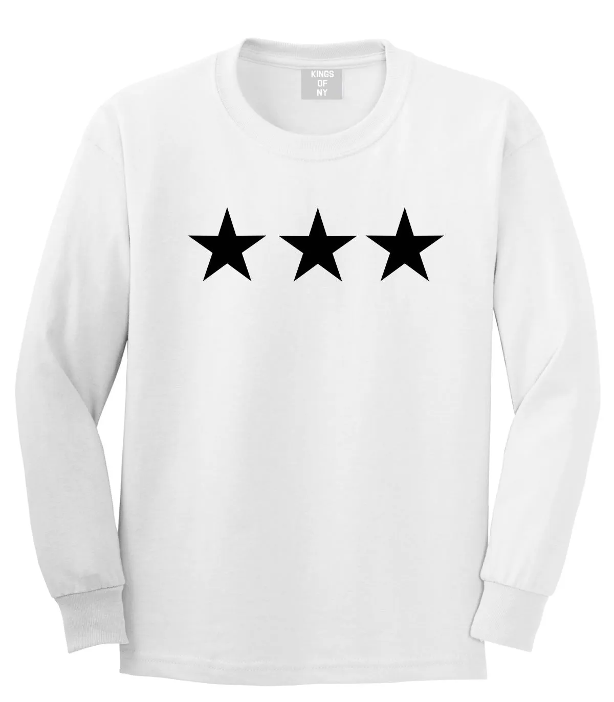 Three Stars Goth Style Long Sleeve T-Shirt