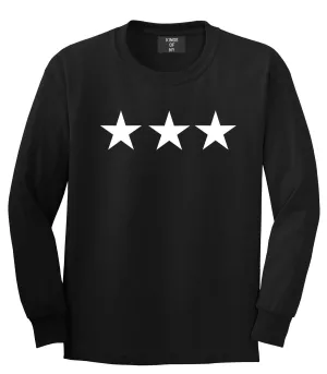 Three Stars Goth Style Long Sleeve T-Shirt