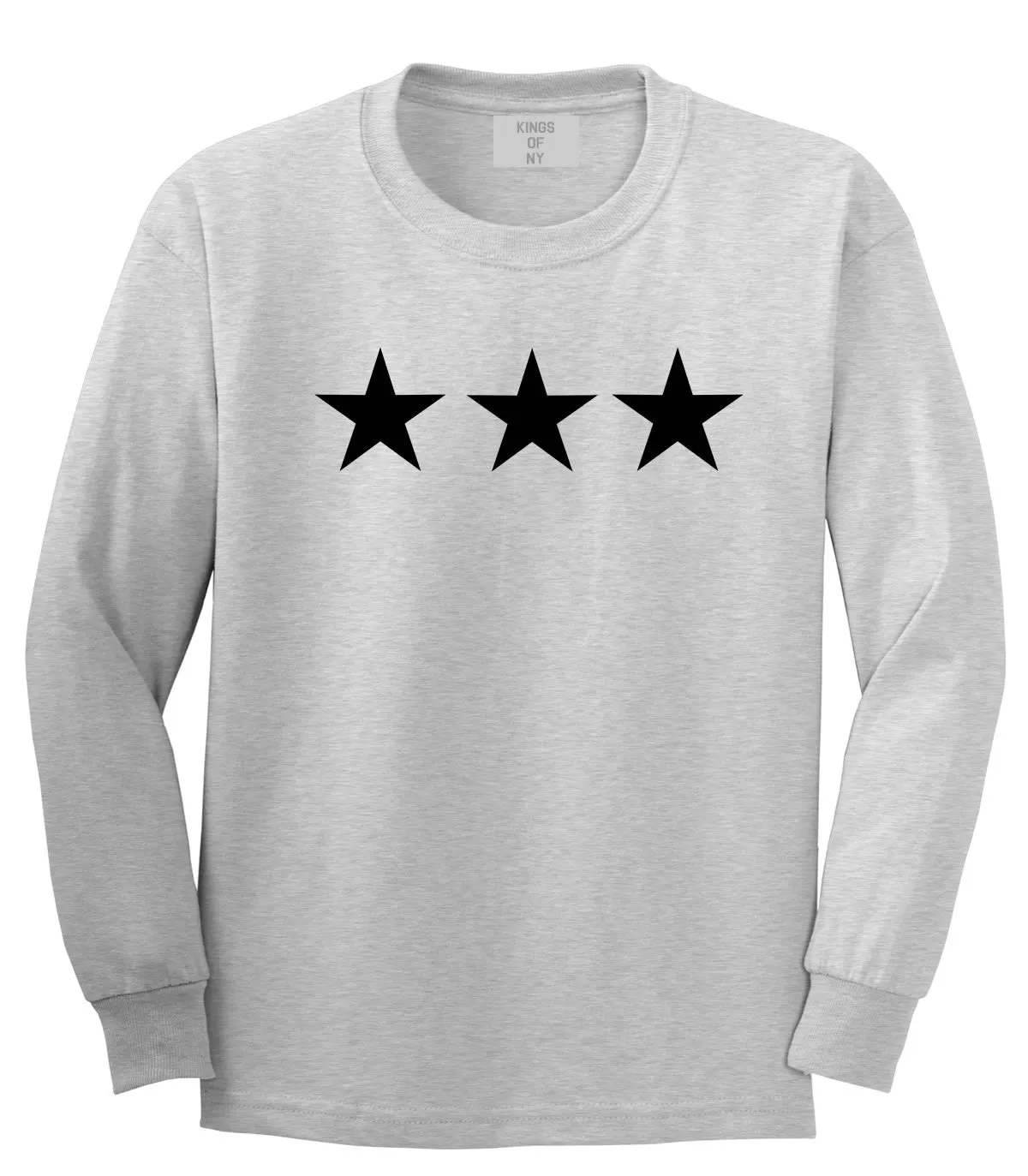 Three Stars Goth Style Long Sleeve T-Shirt