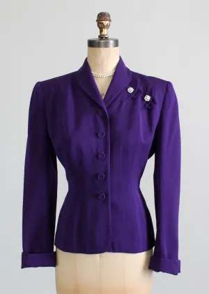 Vintage 1940s Purple Wasp Waist Jacket