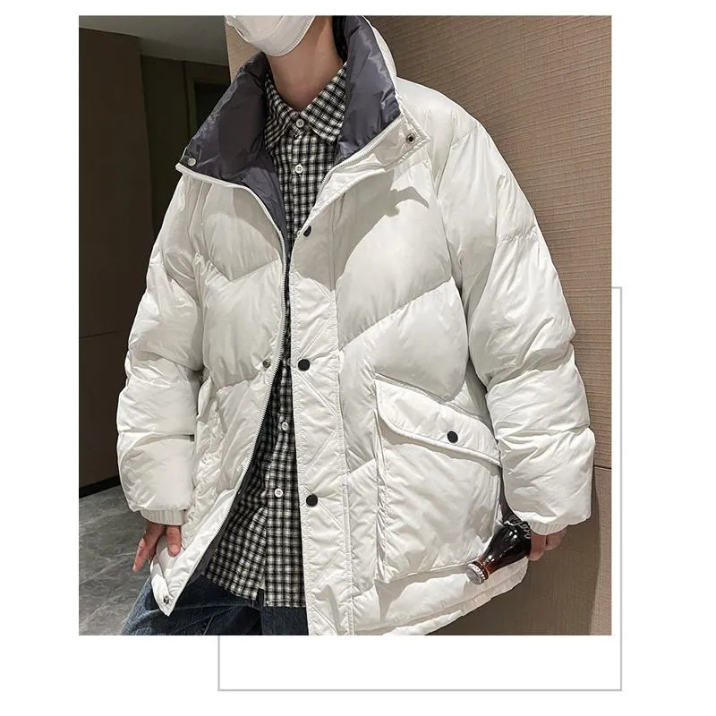 Warmth Trendy Versatile Plus Stand-Up Collar Puffer Jacket