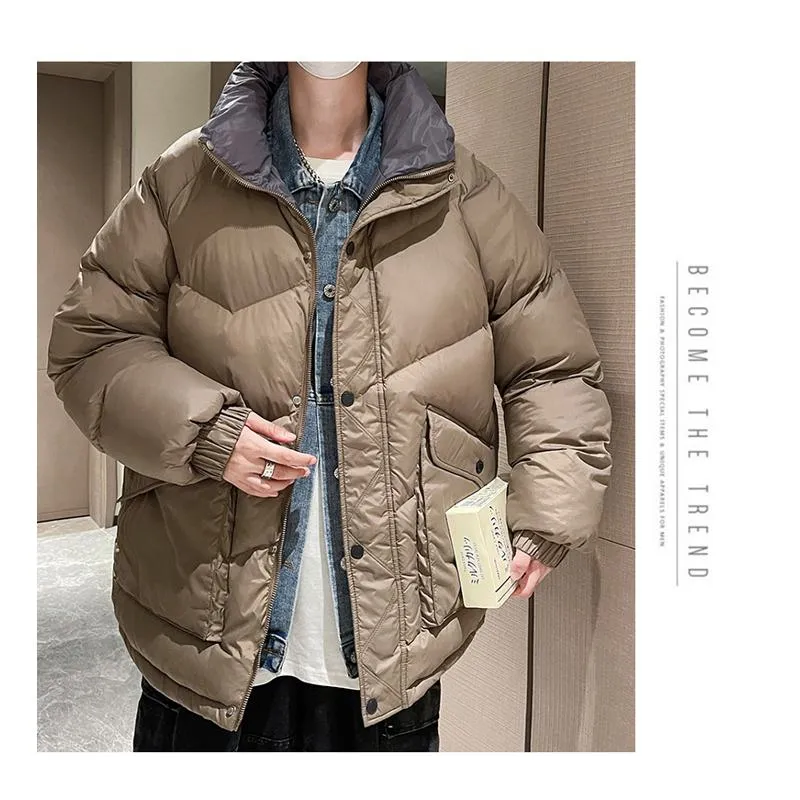 Warmth Trendy Versatile Plus Stand-Up Collar Puffer Jacket