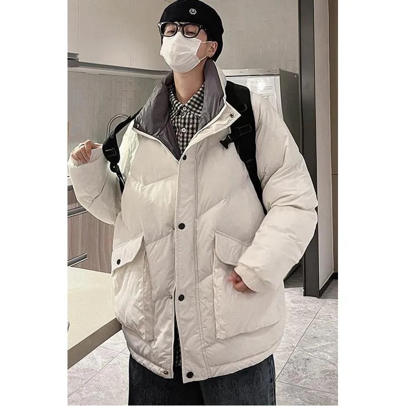 Warmth Trendy Versatile Plus Stand-Up Collar Puffer Jacket