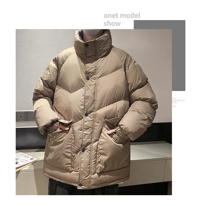 Warmth Trendy Versatile Plus Stand-Up Collar Puffer Jacket