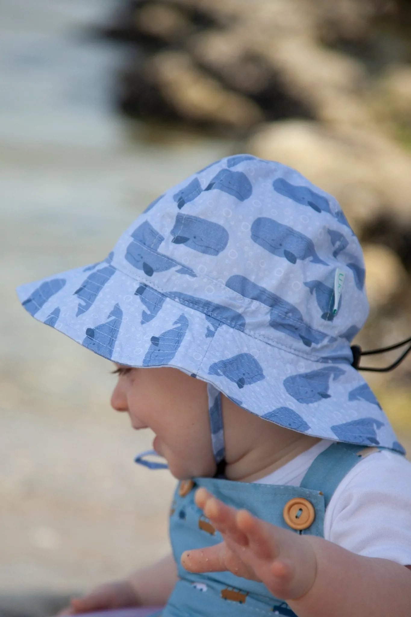 Whales Wide Brim Infant Sunhat