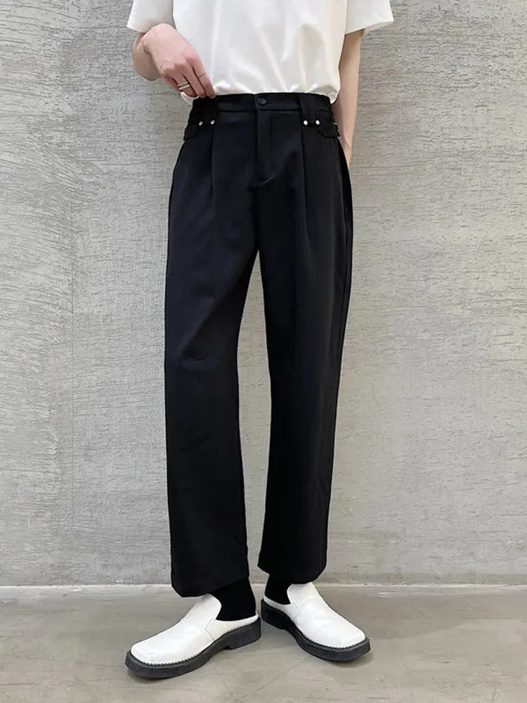 WIAOFELLAS  -  Casual Men's Pants Korean Fashion New Spring Summer Streetwear Pleated Temperament Loose Wide Leg Trousers 2A1902