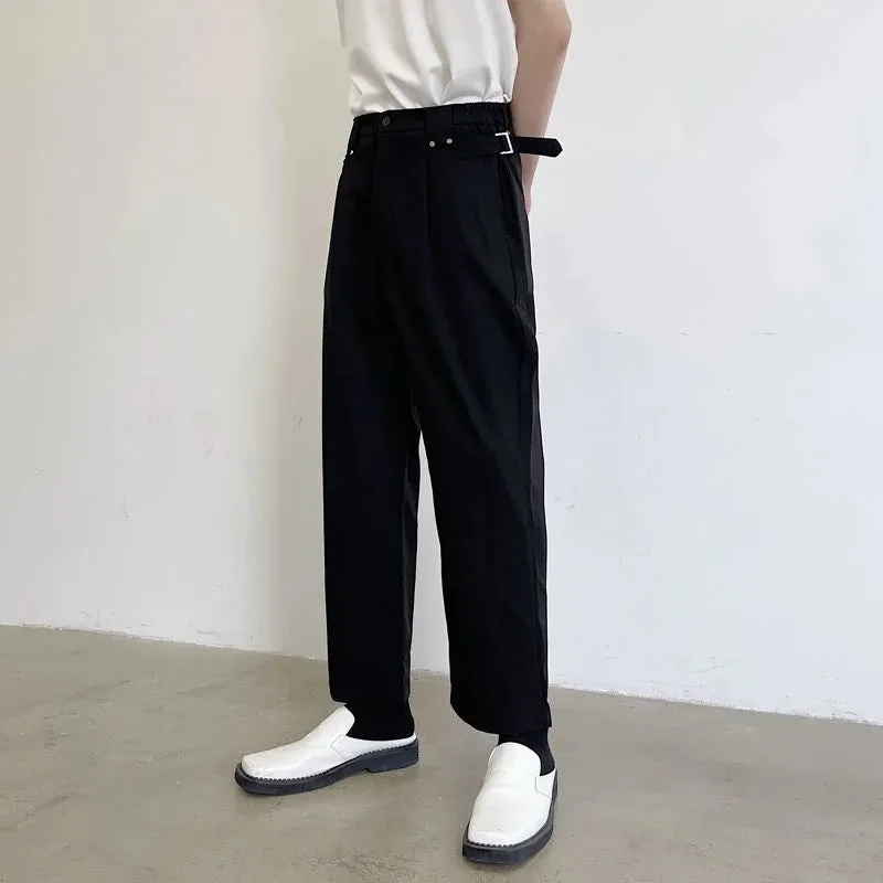 WIAOFELLAS  -  Casual Men's Pants Korean Fashion New Spring Summer Streetwear Pleated Temperament Loose Wide Leg Trousers 2A1902