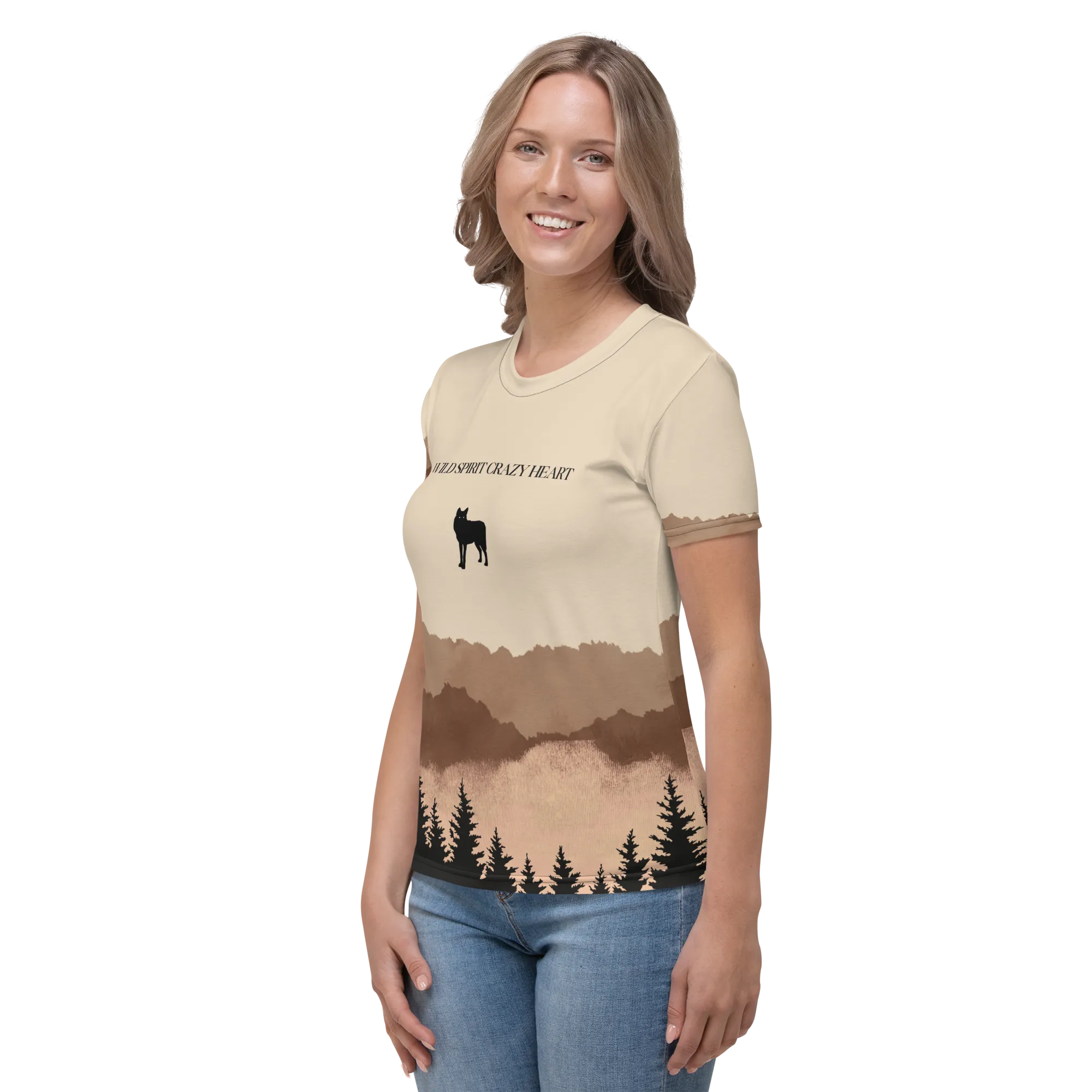 Wild Spirit Crazy Heart Feminae T-shirt