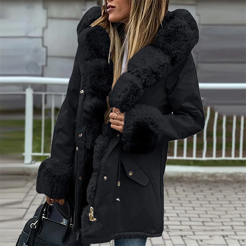 Winter Jacket With Faux Fur Lining And Hood