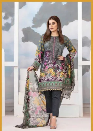 Women's Pakistani Designer Jam Satin Cotton Dress Material