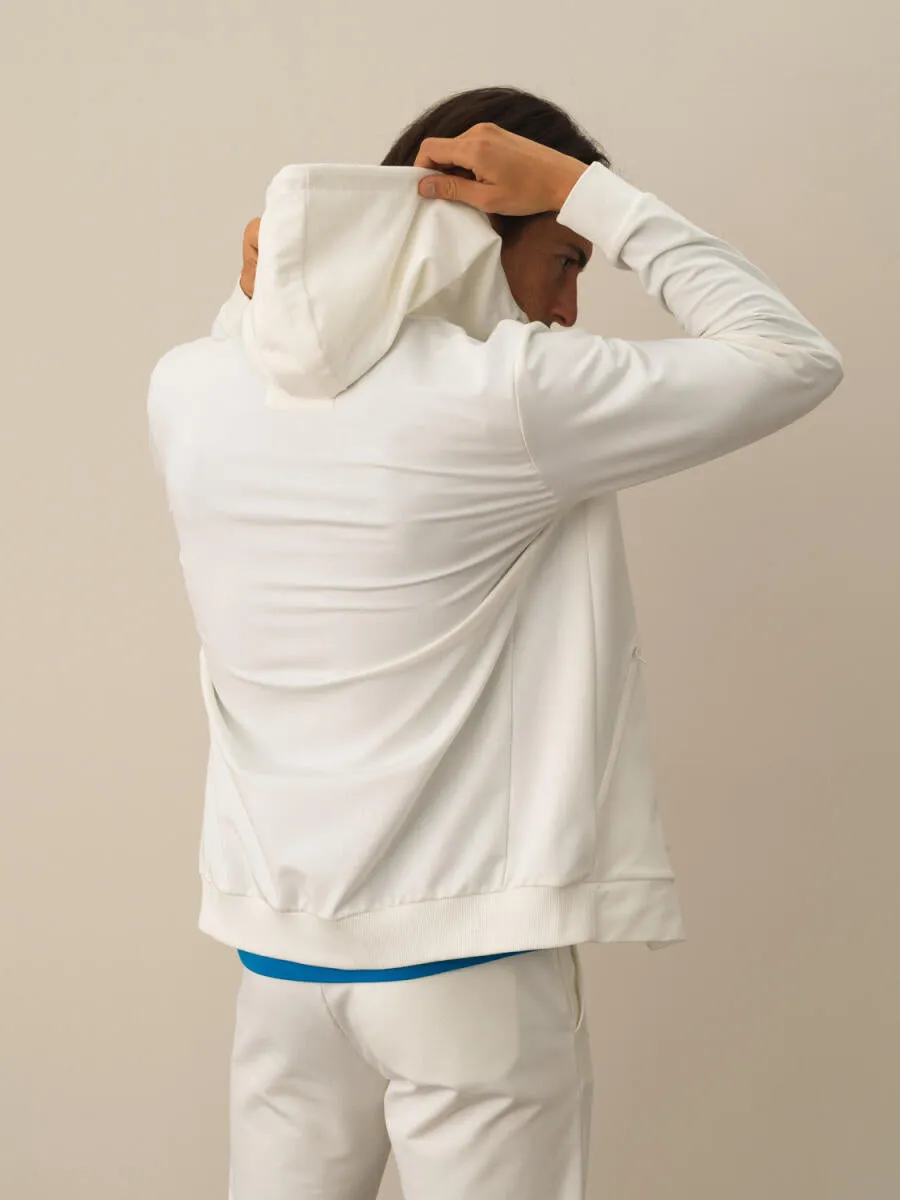 Xint Slim Fit Hooded White Jacket