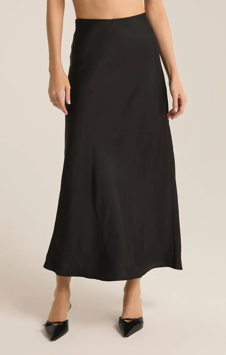 Z SUPPLY Europa Luxe Sheen Midi Skirt - More Colors Available